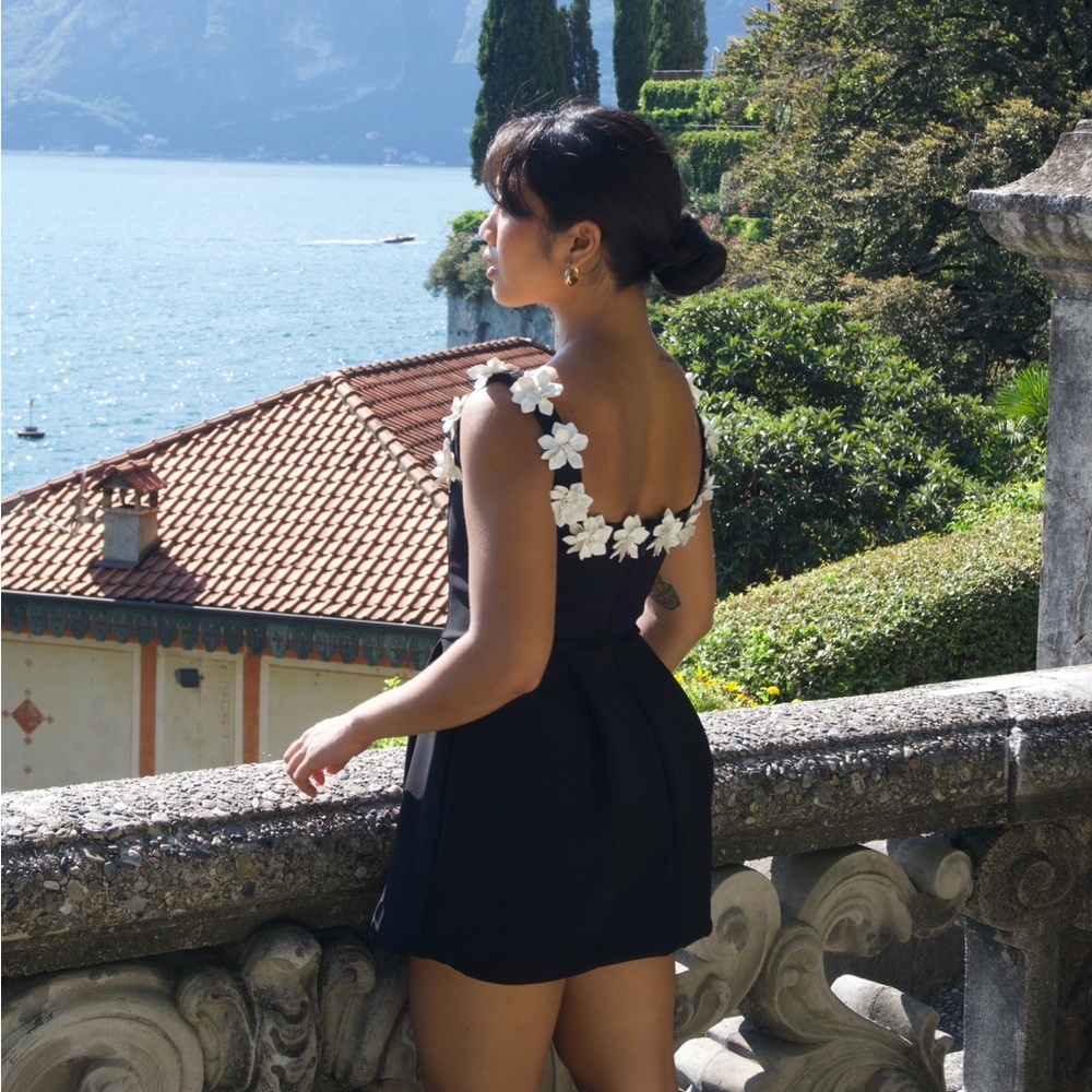 Elegant Black Floral Dress